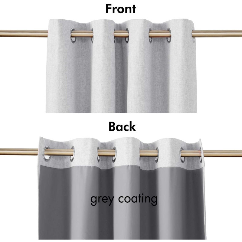 Ipswich Blackout Thermal Grommet Curtain Panels, 52" W x 63" L, Light Gray