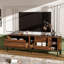 Meuble télé Mid-Century avec portes coulissantes et tablettes réglables pour téléviseurs de 75 po ou moins-131246812