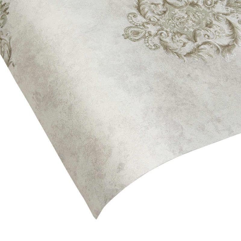 Non-Pasted Non-Woven 3D Embossed Wallpaper Roll, Grey