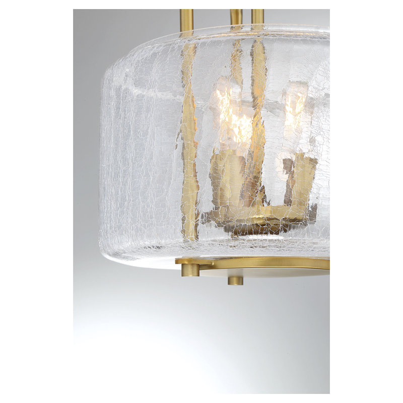 Dottie 3 - Light 11.38'' Unique/Statement Drum Semi Flush Mount in Warm Brass, Warm Brass