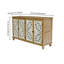Buffet d'appoint moderne à 4 portes. Aspect vieilli, idéal pour une entrée ou un couloir. Finition peinte, aspect vieilli, fonctionnel.