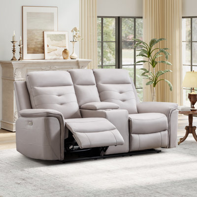  Alteo 3 Piece Top Faux Leather Power Reclining Living Room Set with A Recliner & A Loveseat & A Sofa with Console & USB