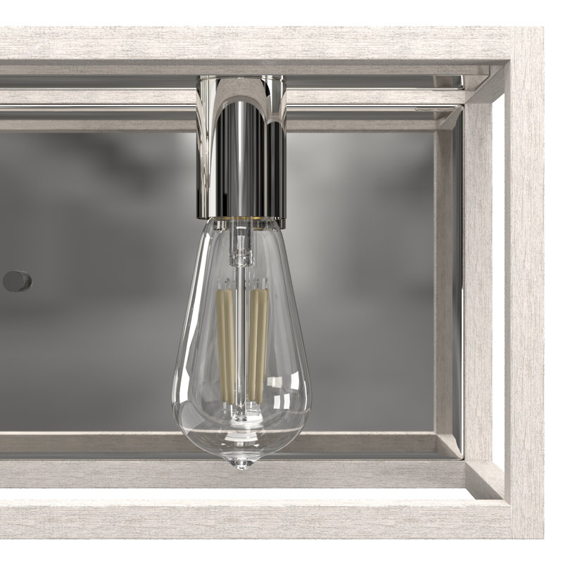 Squire Manor 3 Light Vanity Wall Light Fixture, Distressed White/Chrome