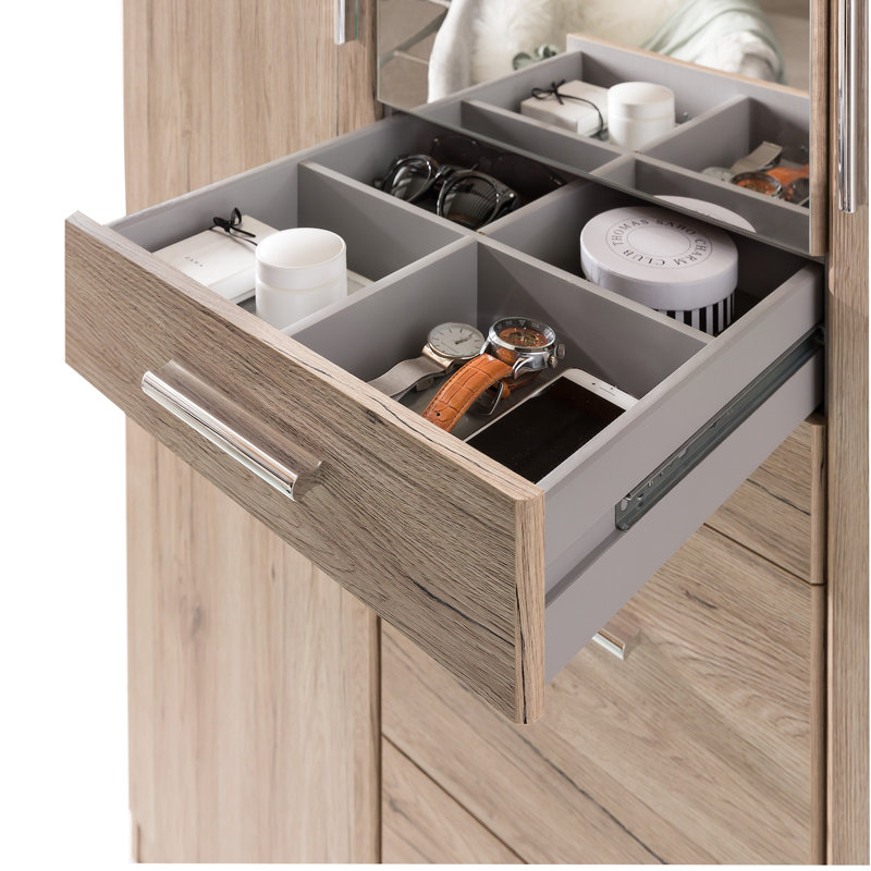 Gyanni 4 Door Manufactured Wood Wardrobe, Oak