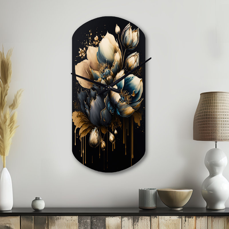 Horloge murale asymétrique en métal Saltzman, Petit