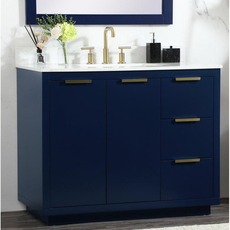 Ensemble de meuble-lavabo simple 42 po Broadlands, Bleu