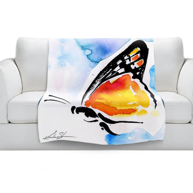 Couverture sherpa doux papillon love xxx, l 51 po x L 60 po