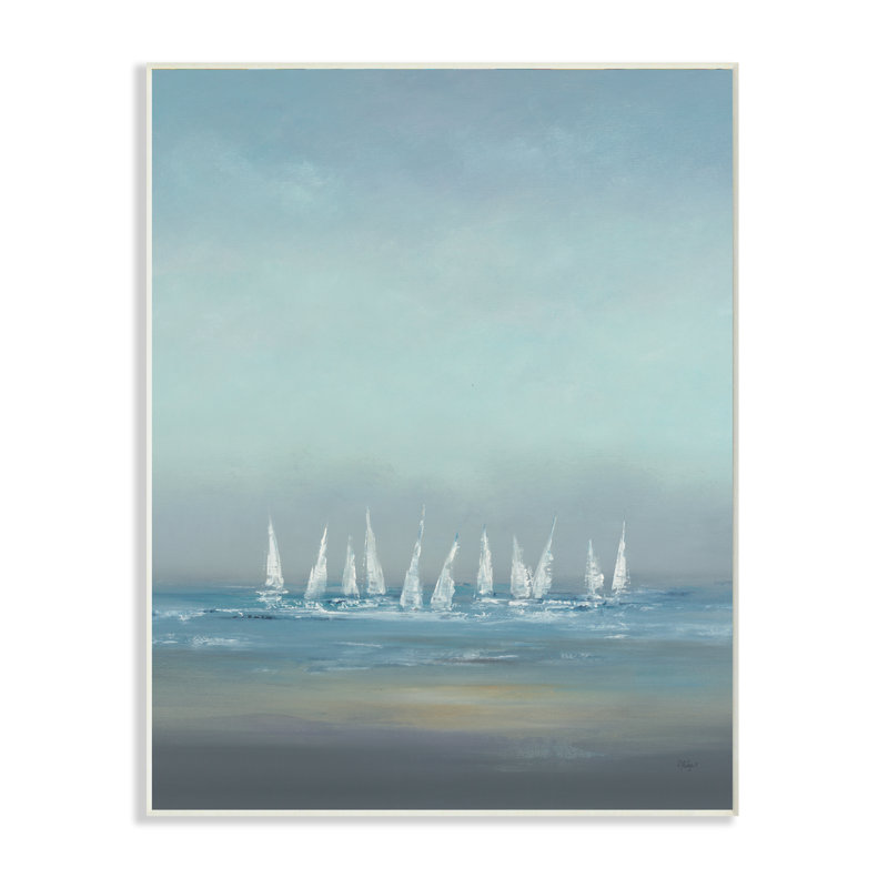 «The Regatta Abstract Seascape», reproduction d'art graphique, H 19 po x l 13 po x P 1,5 po, Plaque murale