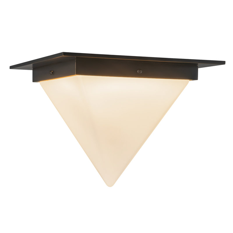 Mineral 11-in Brass Flush Mount, Oil Rubbed Bronze, Opal Glass