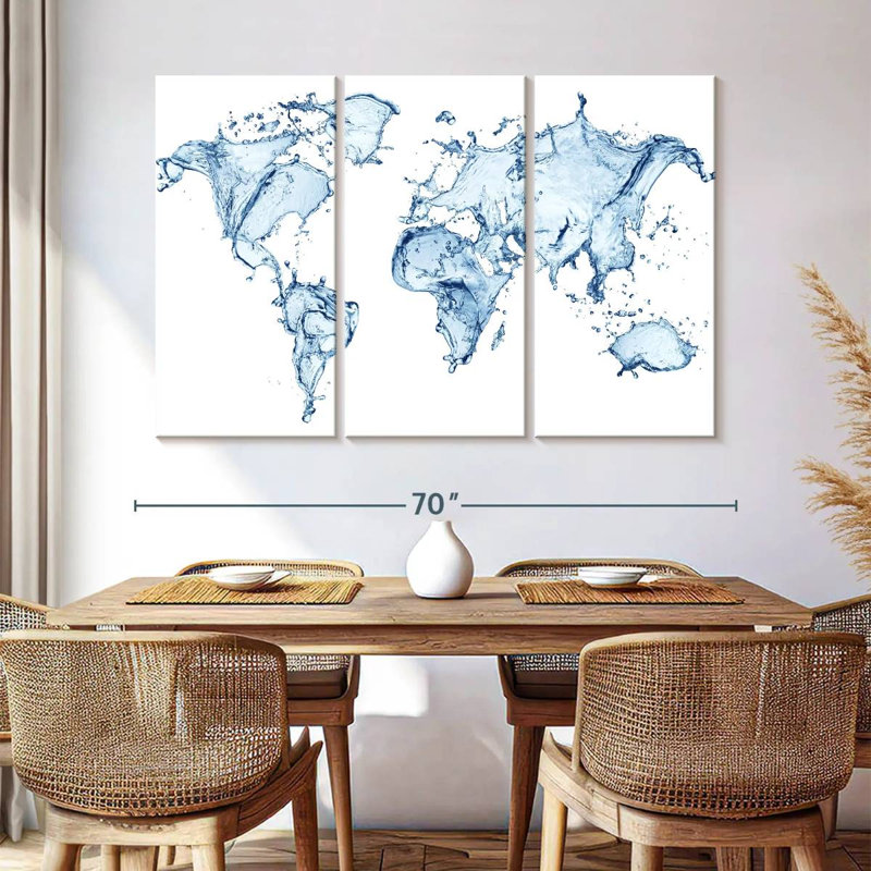 Carte du monde Aliaz Splash, H 42 po x l 65 po