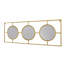 Miroir mural 3 pièces dans un cadre rectangulaire doré, décoration murale pour la maison