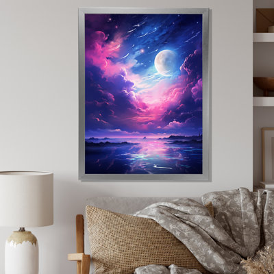 " Moon In Blue Purple Clouds "