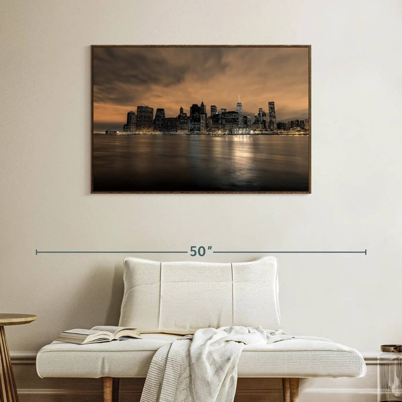 Ah New York, Cadre flottant noyer, 43 po x 29 po