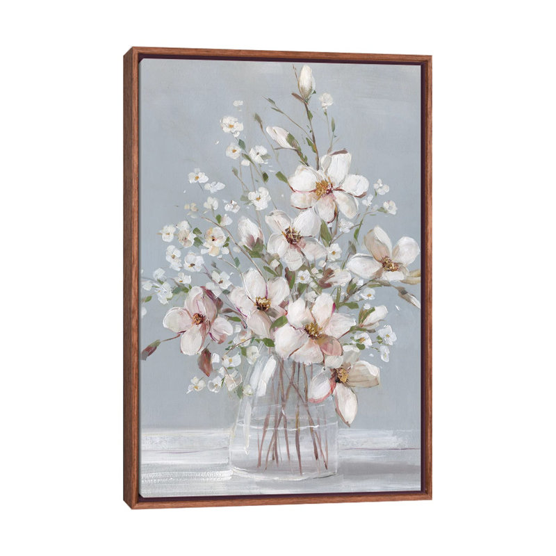 Magnolia Romance - reproduction d'art murale - toile encadrée, H 48 po x l 32 po, Toile à cadre flottant sans passe-partout