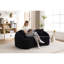 Canapé moderne 2 places sans os en chenille noire, version améliorée, 3 coussins, idéal pour le salon, le bureau, l'appartement, l'aménagement de l'espace, revêtement en chenille avec boulochage compact optimisé pour les invités.