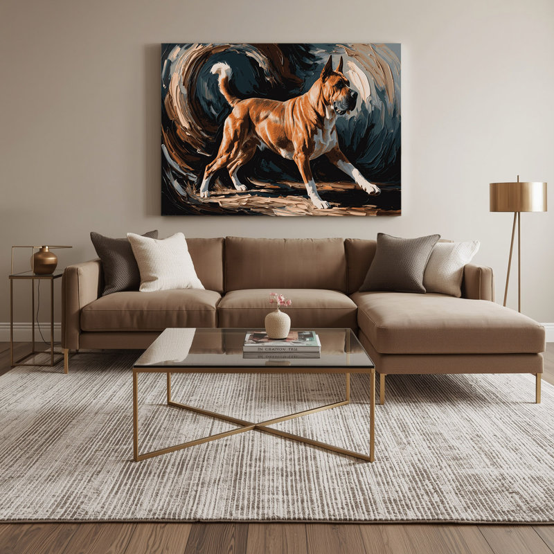 «Dogs Tosa», art mural sur toile noire, H 11 po x l 14 po