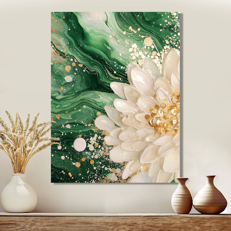 Blooming Serenade Of Mums I - Décoration murale florale en métal, impression métallique, H 20 po x l 12 po x P 0,84 po