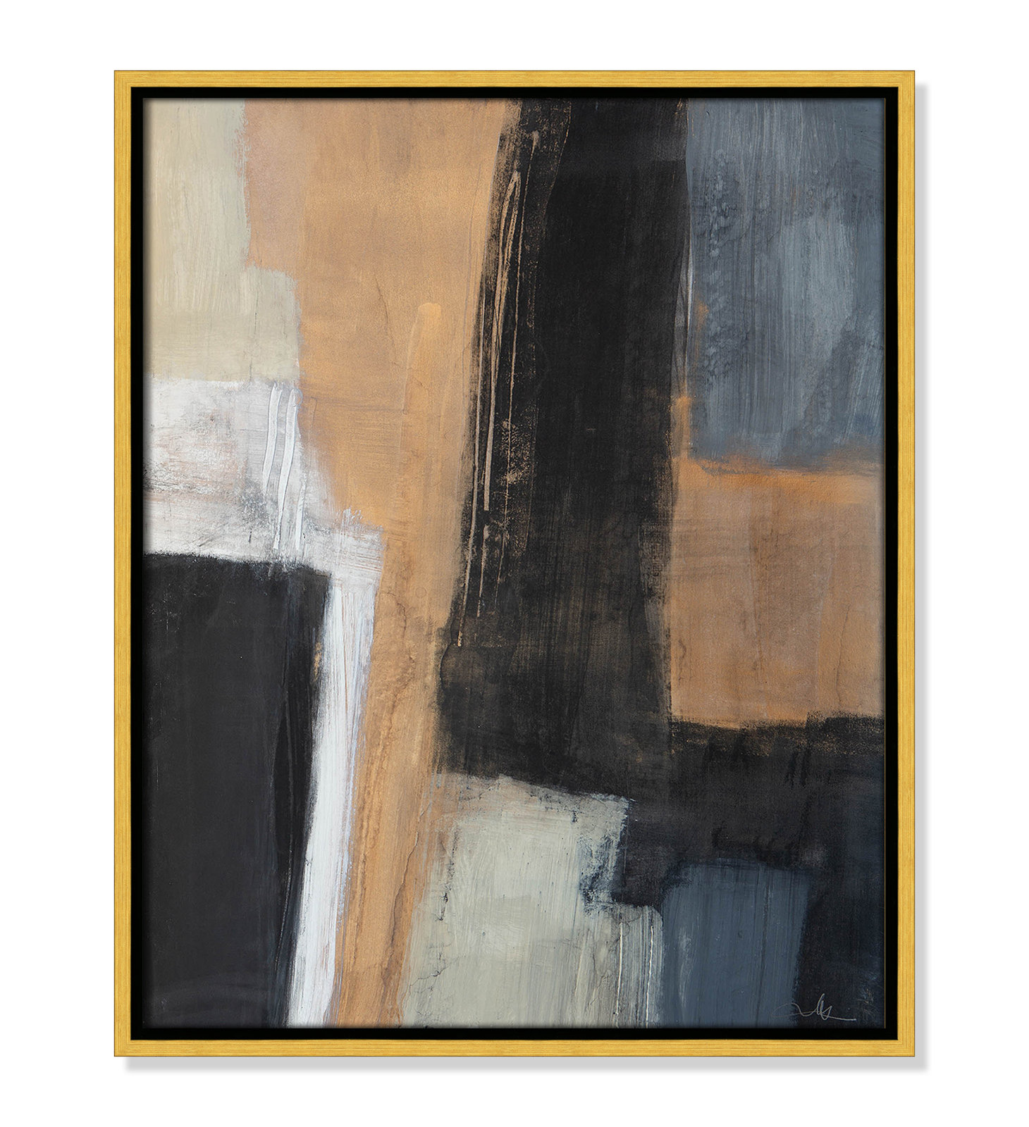 Calderon "Metallic Slate I" Print, 21.5" H x 17.5" W x 2" D, Gold