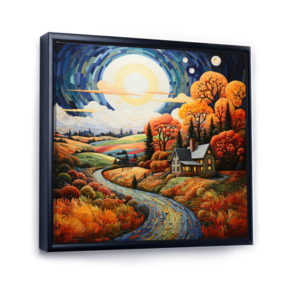 Farmhouse Farmstead Bliss Pointillism II - Farm Wall Art Living Room