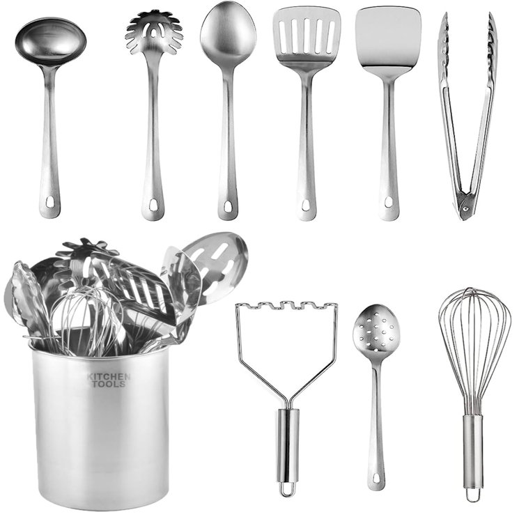 Belfry Kitchen 10 Piece Stainless Steel Kitchen Utensils | Wayfair.co.uk