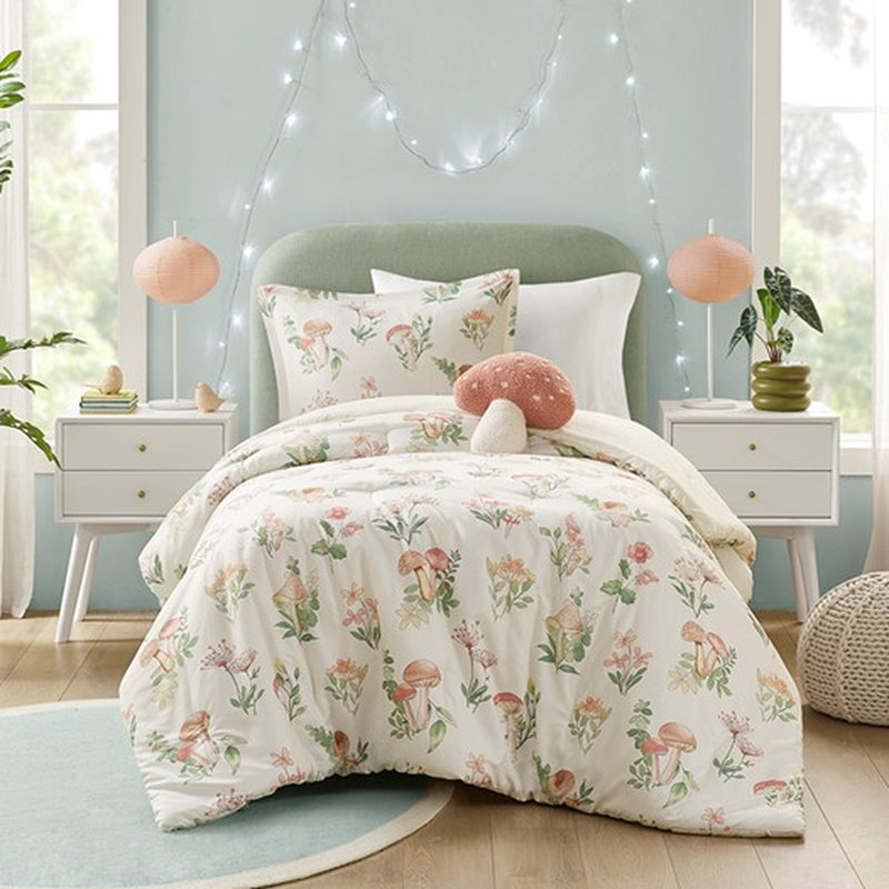 Édredon Mushroom Garden double / grand, champignon fantaisiste en microfibre, preuve