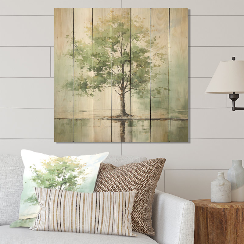 Basswood American Green III - impression sur arbre, H 15 po x l 15 po