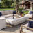 72" Outdoor Propane Fire Table – 60,000 BTU, White Stone-Look Finish, Detachable Tank Cabinet & Wind Guard