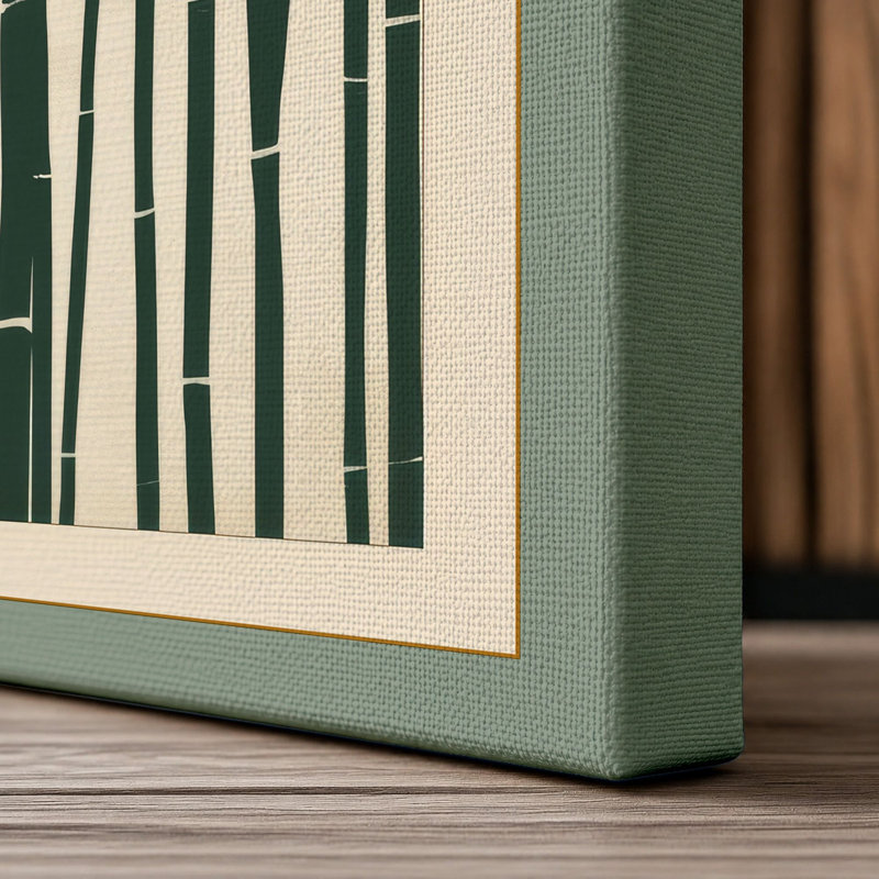Bamboo Grove Japandi - Wrapped Canvas, 30x20 - 76.2 x 50.8 cm, Sage Border