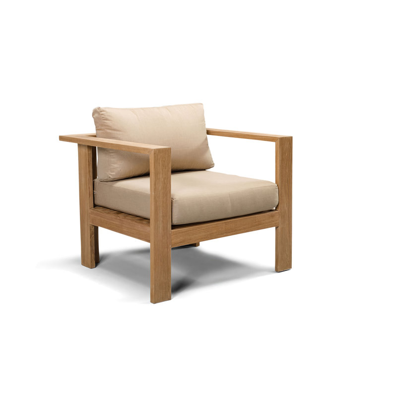 Sonoma Teak Outdoor Lounge Chair , Sunbrella® Cushions Included, Canvas Heather Beige Sunbrella® Canvas