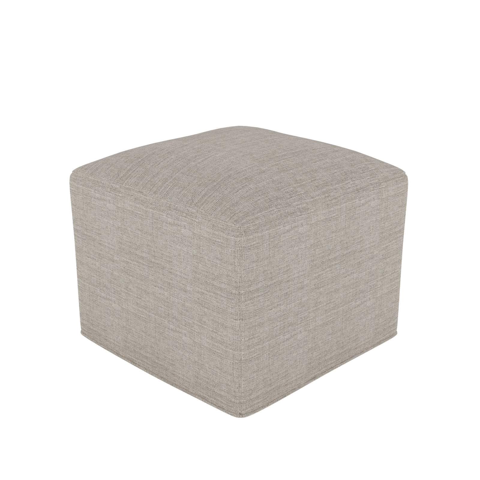 Praia Sunbrella® Upholstered 22" Outdoor Ottoman, Cast Silver Sunbrella®