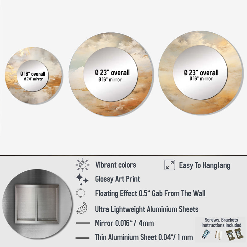 Devaron Metal Round Mirror