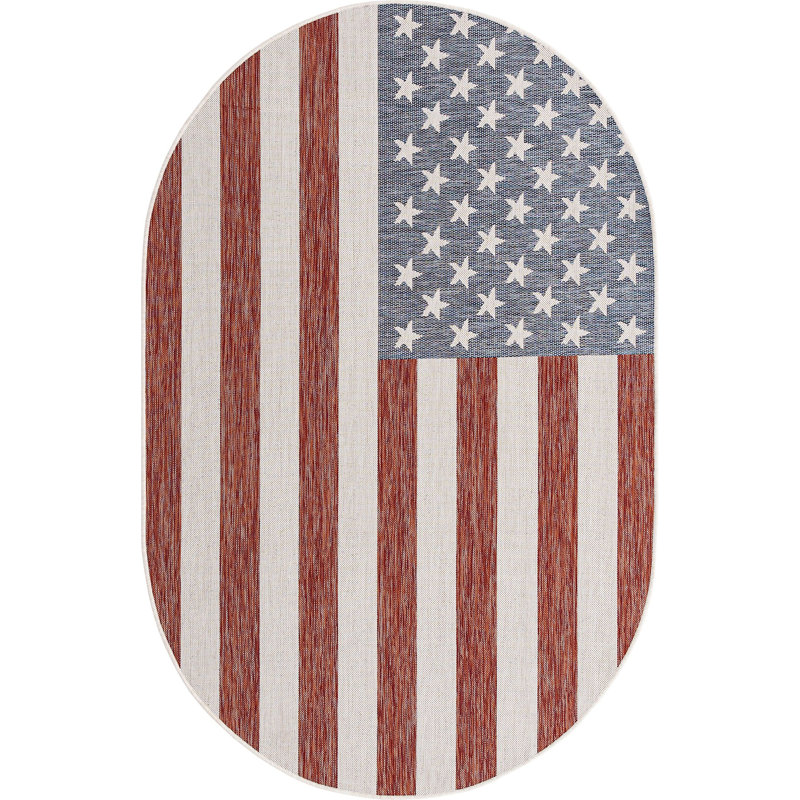 Jill Zarin Indoor/Outdoor Rug, Oval 7'10" x 10'