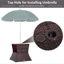 Table de bout d'extérieur avec trou pour parasol, table de bout en osier de rotin