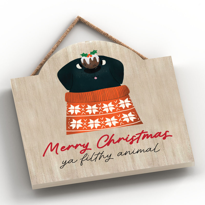 Filthy Animal Santa Paws Wooden Plaque Vivid Squid Wholesale Wall Decor