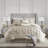 Elegant Bedding Sets, Queen Polyester Pleated Tufted Set For Modern Home
