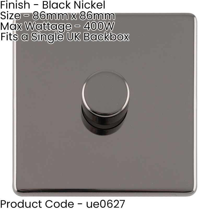 2 PACK 1 Gang Dimmer Switch 2 Way LED SCREWLESS Light Dimming Wall, Black, Satin Black