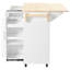 Îlot de cuisine avec plateau extensible, armoire coulissante à 3 niveaux, rangement interne, chariot roulant sur roulettes, 2 tiroirs, porte-serviettes, abattant pliable à finition blanche, organisateur d'armoire, mobile-1712500095