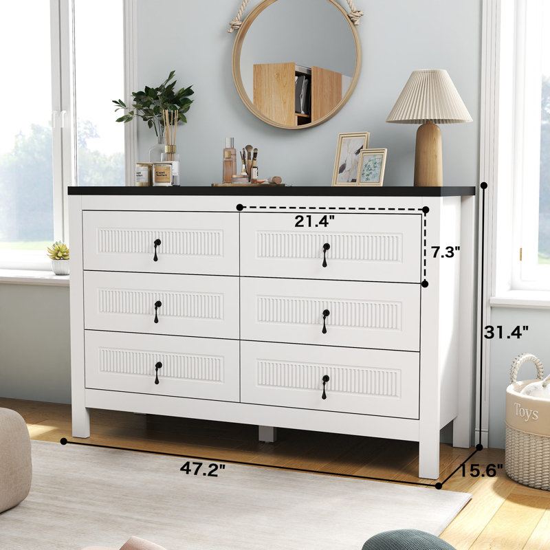 6-Drawer Double Dresser, 47" W