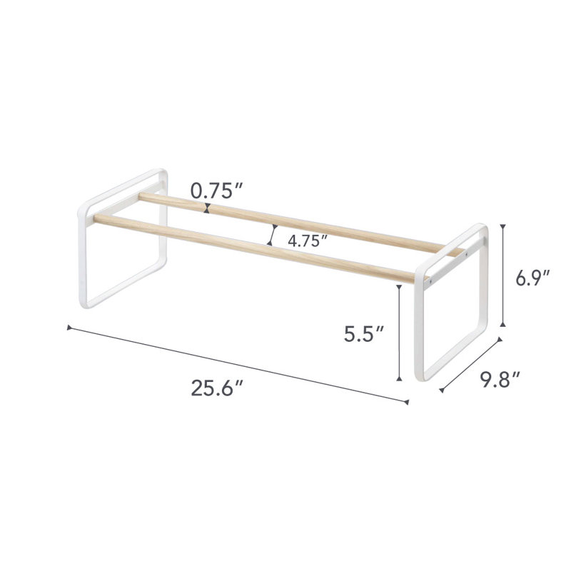Range-chaussures Yamazaki Home, acier, extensible, empilable, Blanc