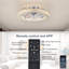 50cm Dimmable Crystal Ceiling Fan with LED Light and Remote Control and APP-1743438267