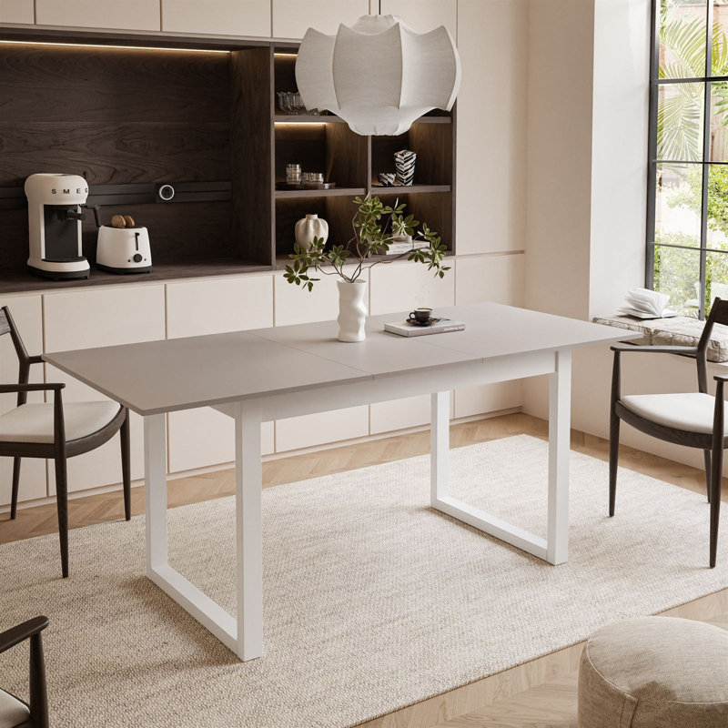 Extendable table ARTON II  140 cm, "U" legs, White, Cashmire