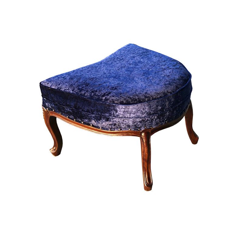 Fauteuil dôme avec repose-pieds en velours bleu