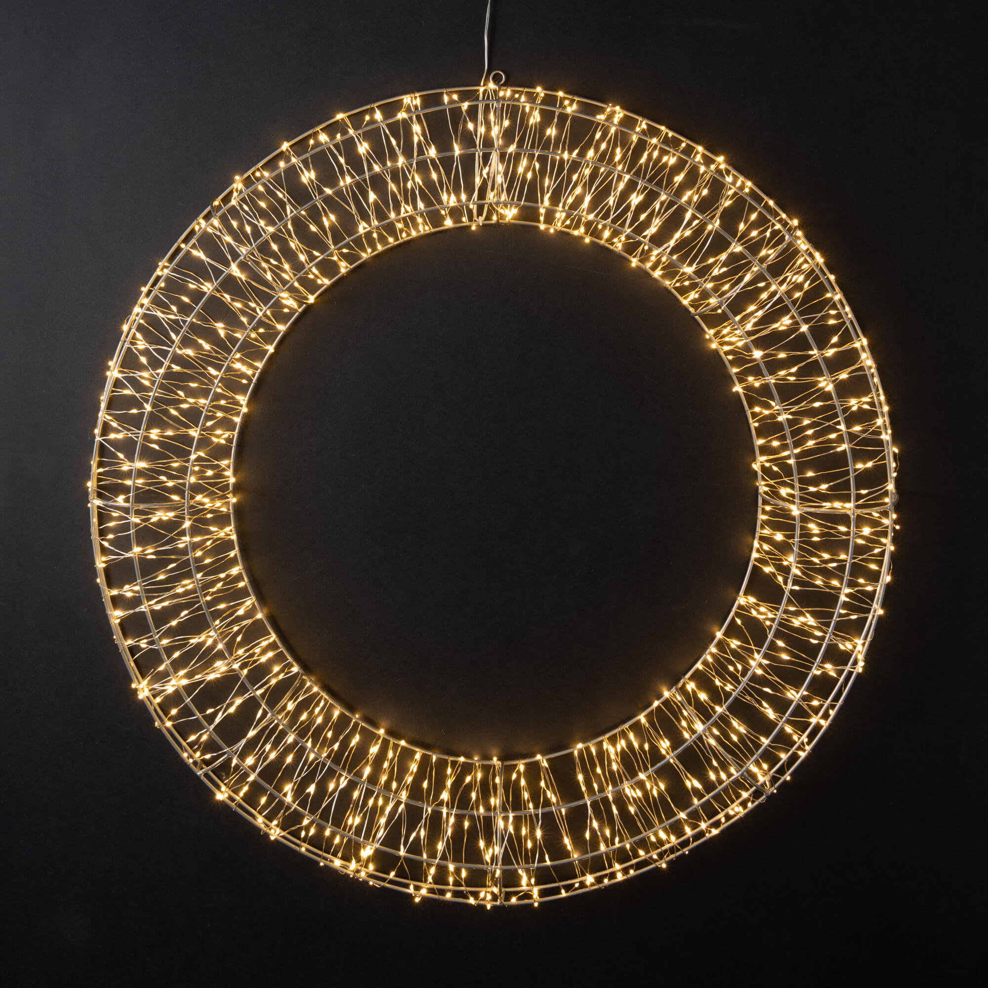 32" Christmas Large Lighted Silver Wreath