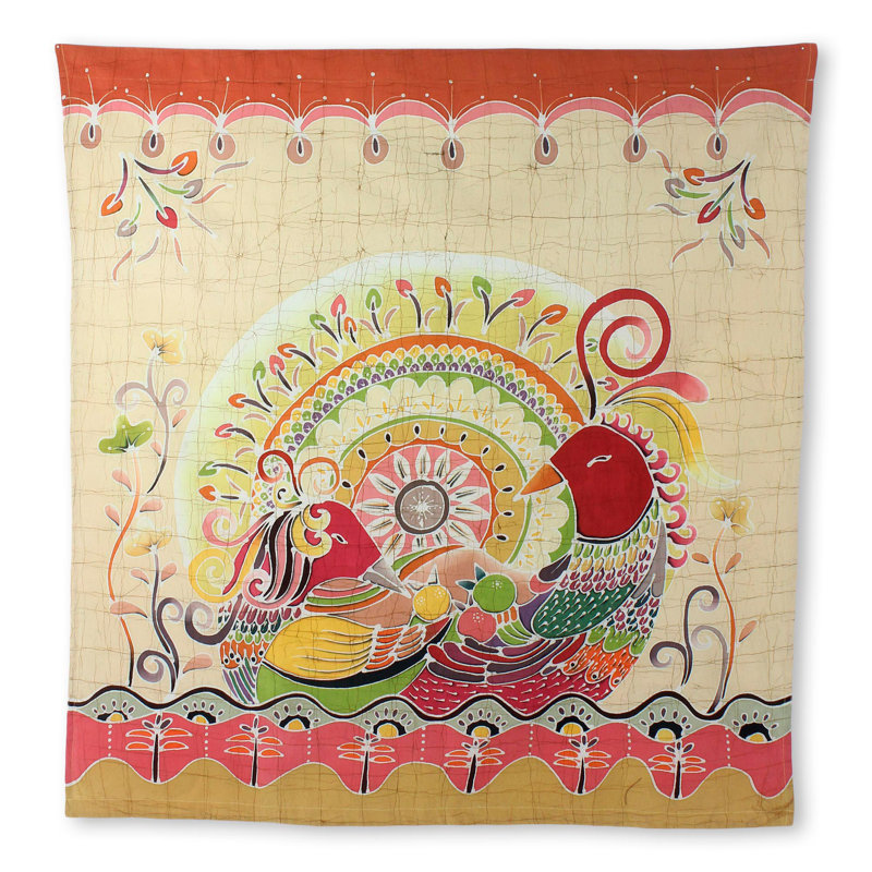 Tapisserie «Batik onGeese» et oies amoureuses