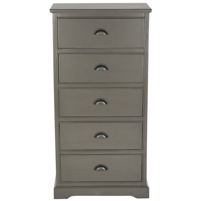 Dundas 35cm W 5 - Drawer Chest of Drawers, Grey
