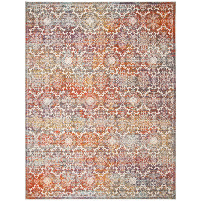 Felty Oriental Light Gray/Rust Area Rug