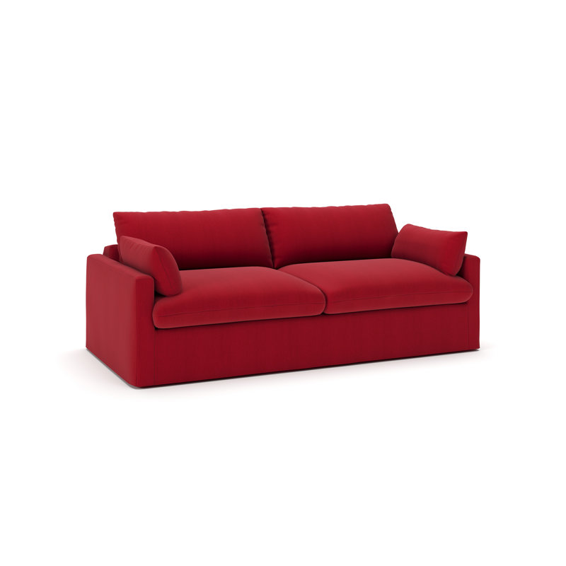 Luna 90" Slipcovered Sofa, Bayou Flame Canvas
