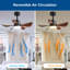 Ventilateur de plafond 28 pouces avec télécommande, lumières, petit ventilateur encastré, 5 pales réversibles, ventilateur de plafond à profil bas, 6 vitesses, 3 couleurs pour la cuisine de la chambre à coucher-938598471
