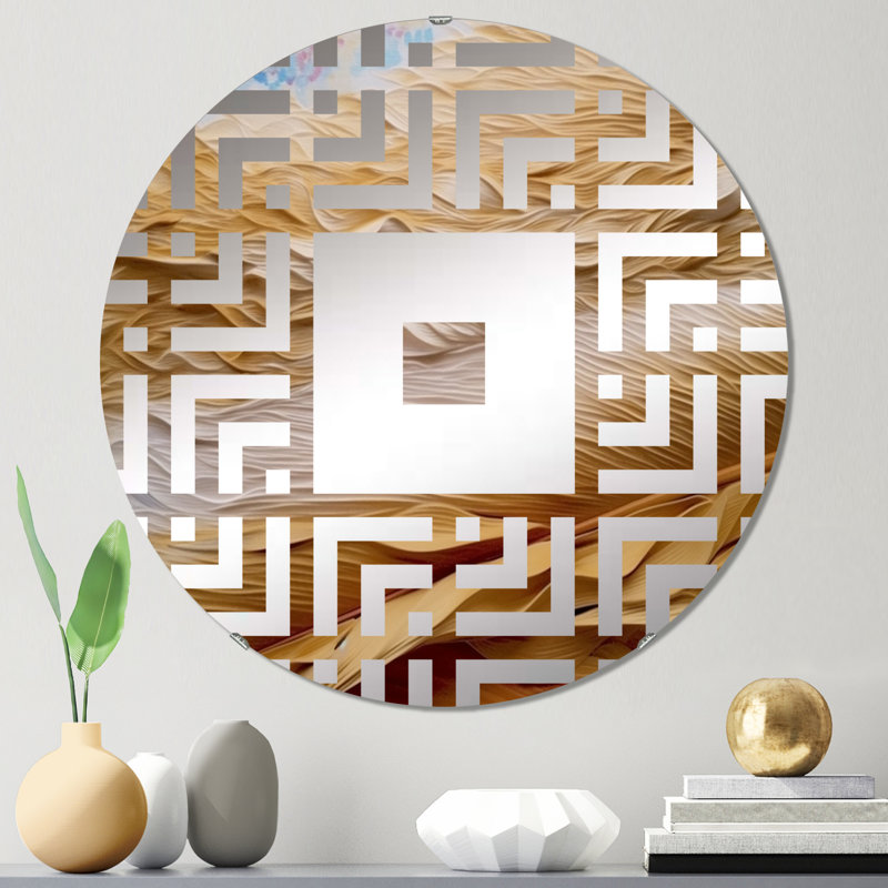 Terracotta Bliss Texture Abstract III - Miroir mural carré, 31,4 po x 31,4 po