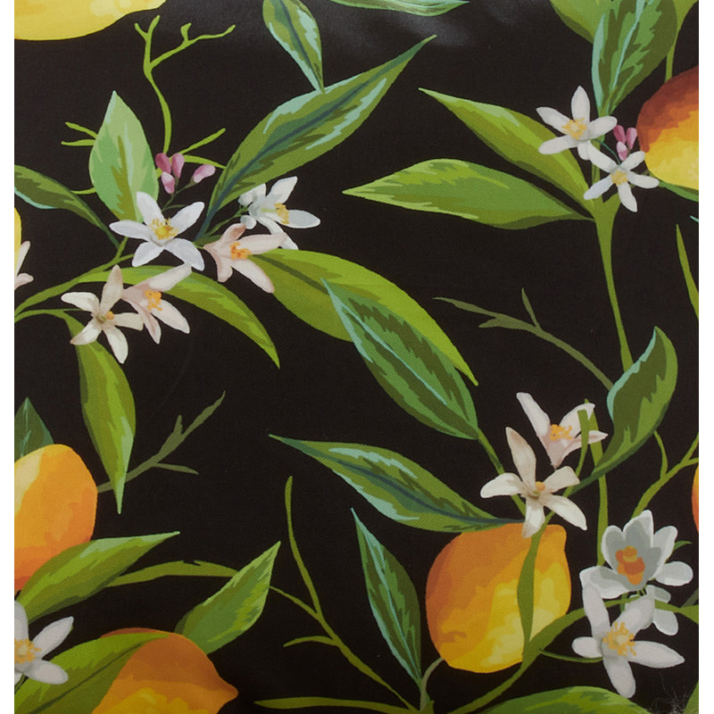 Lemon Design Black Polyester Outdoor Table Runner